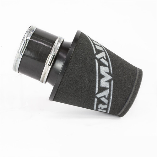 Ramair Foam Jet Stream Medium Cone Air Filter 100mm (3.9inch) OD Black with Silicone Coupler - JS-175-100-BK-KIT