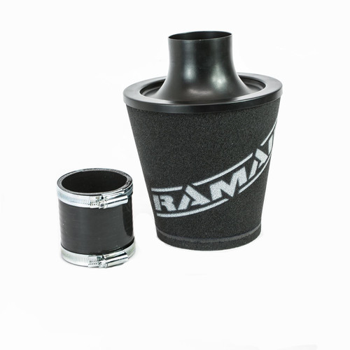 Ramair Foam Jet Stream Medium Cone Air Filter 70mm (2.75inch) with Silicone Coupler - JS-175-70-BK-KIT
