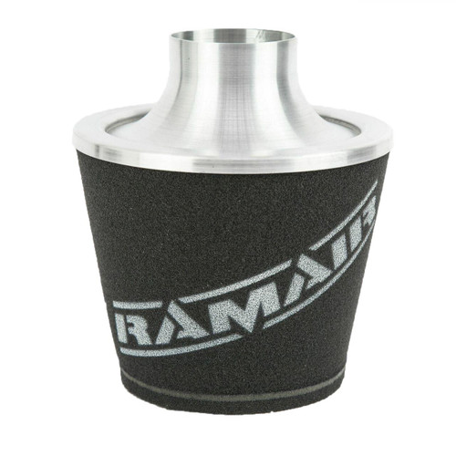 Ramair Large Foam Filter Aluminium Base 80mm (3.1inch) OD SIlver - JS-108-SL