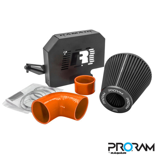 Ford Focus Ramair Induction Kit – Performance Pleated Induction Kit for MK2 Focus ST with ECU Holder - Orange Hoses - PRK-225-OR-ECU