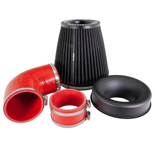 Ford Focus Ramair Induction Kit – Performance Pleated Induction Kit for MK2 Focus ST - Red Hoses - PRK-225-RD