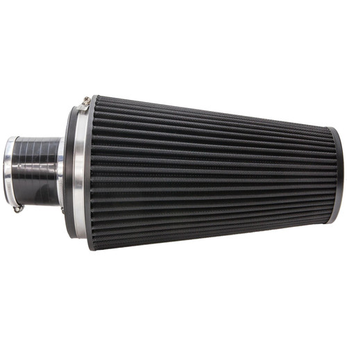 Ramair Pleated 90mm (3.5inch) ID Neck XLarge Cone Air Filter with Velocity Stack and Coupling - PR-CC-196-VS-90-BK-KIT