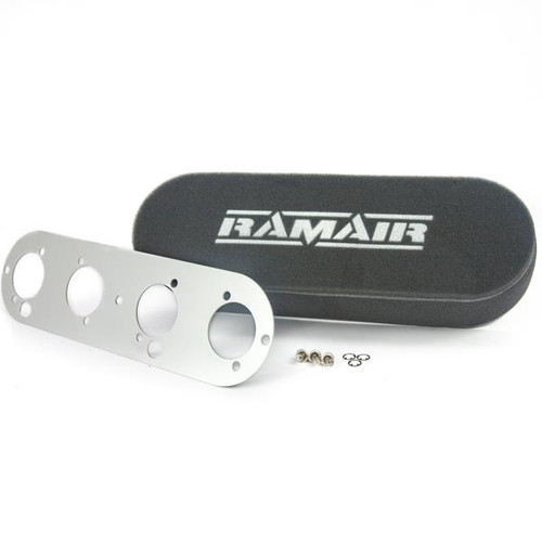 Twin Carb Air Filter & Baseplate Vauxhall 2.0 16v Weber DCOE 80mm Internal Height - RT2-252-425