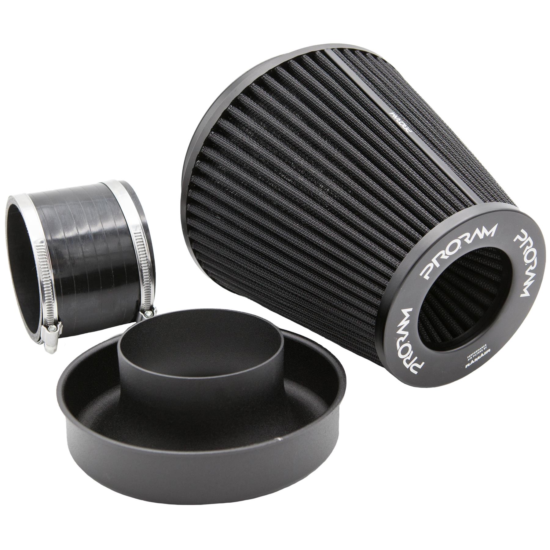 PRORAM 90mm ID Neck Large Cone Air Filter with Velocity Stack and