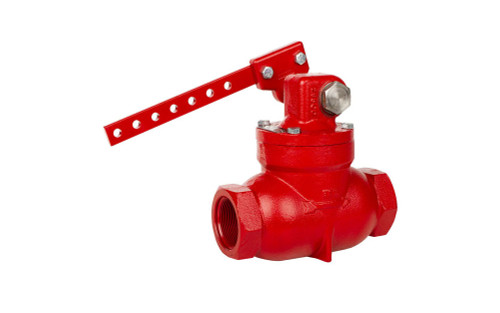 The KIMRAY 2" MECH DUMP VALVE CHA is a high-quality mechanical dump valve designed for efficient and reliable operation. In the Lever-Operated Diaphragm Balanced Liquid Dump Valve, the upstream and downstream pressures used to balance the forces on the trim are separated by a diaphragm.