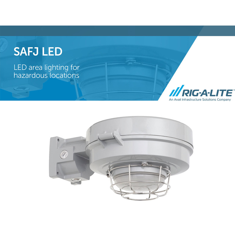 RIG-A-LITE 30W LED SAFJ 03L2UFG-JMW C1 D2 CLASS 1 DIVISION 2 Hazardous Area Light