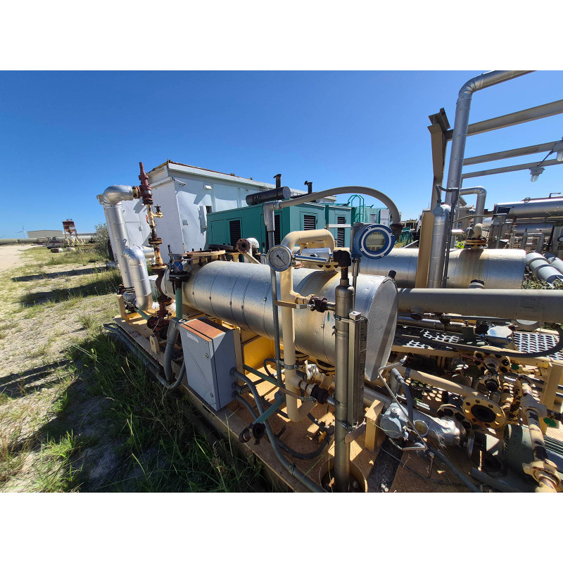 Doyle & Roth Hot Oil Exchanger Skid with Dual Heat Exchangers, Pumps & NGL Product Surge Tank