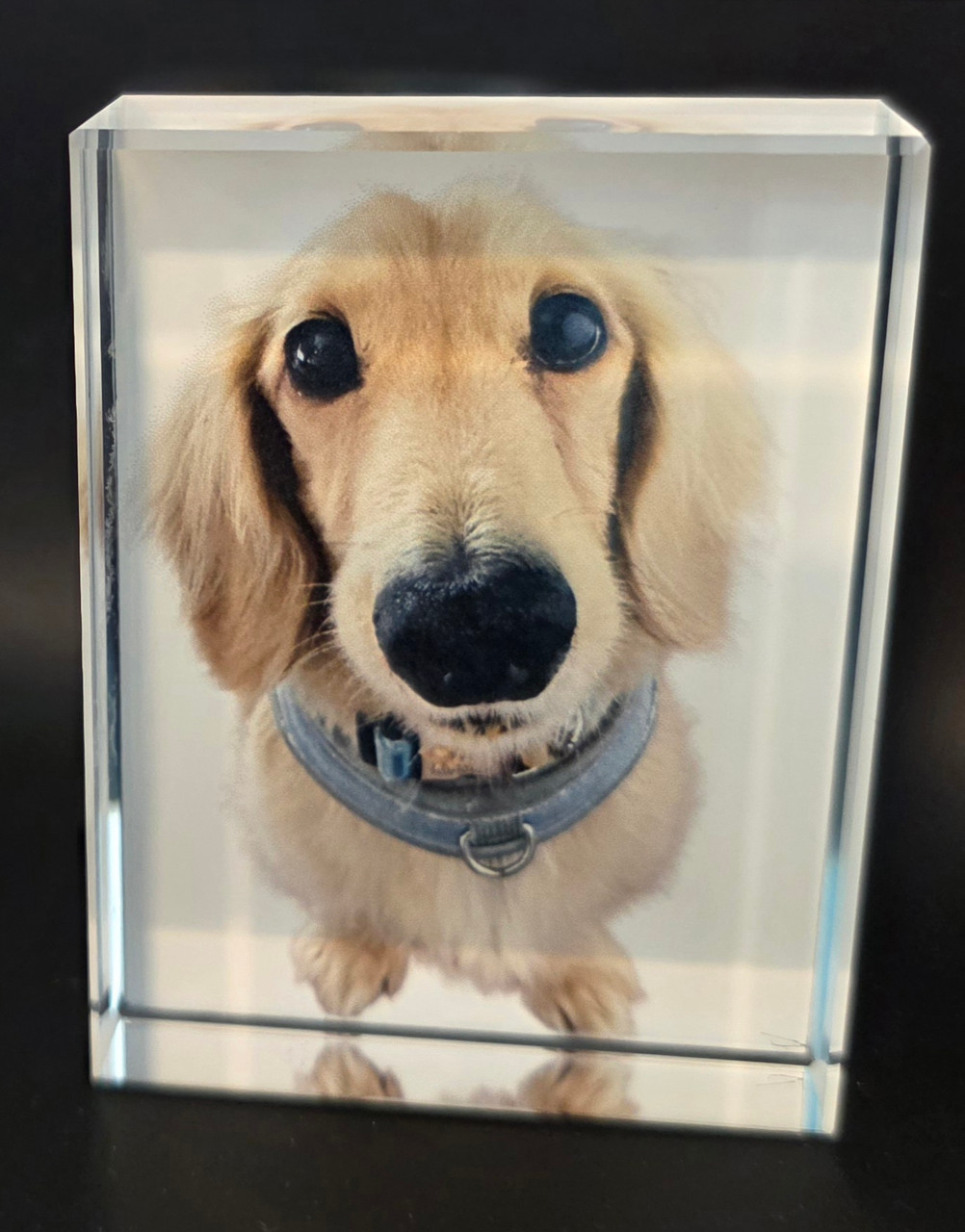 frameless crystal photo display