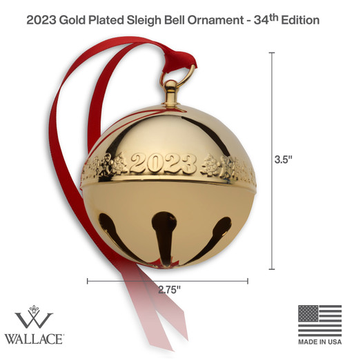 Wallace 2023 Gold Plated Sleigh Bell 34th Edition