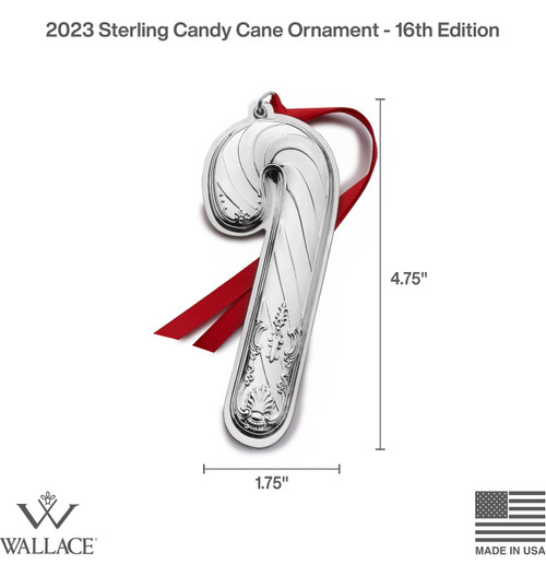 Wallace 2023 Sterling Candy Cane
Gift Boxed