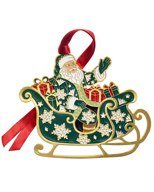 *NEW* Fitz & Floyd 2026 Santa on Sleigh - 1st Edition Gold Plated & Enameled