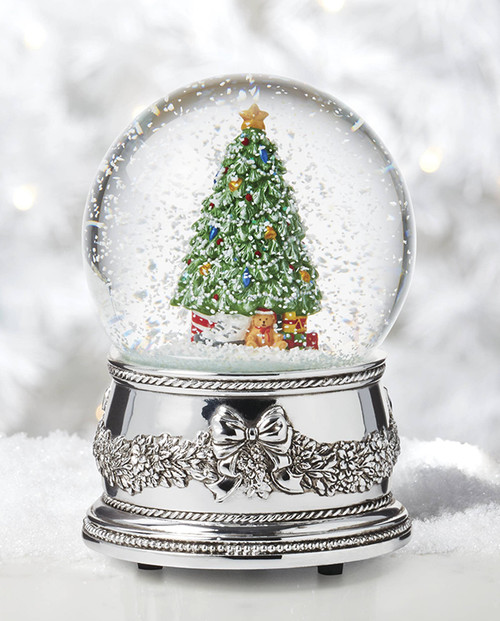 Reed & Barton Winter Traditions Snow Globe - Tree Musical Plays on Christmas Tree