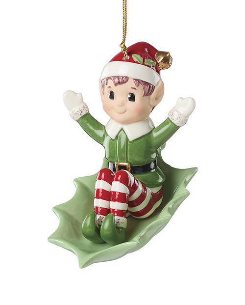 Lenox 2026 Christmas Elf On Sleigh - Porcelain Ornament