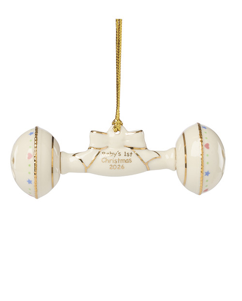*ARRIVING EARLY SEPTEMBER* Lenox 2026 BABYS 1ST Christmas Rattle Ornament - Porcelain