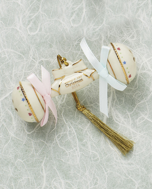 *ARRIVING EARLY SEPTEMBER* Lenox 2026 BABYS 1ST Christmas Rattle Ornament - Porcelain