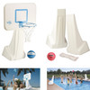 PoolSport Stainless Combo Poolside Basketball and Volleyball Game Set