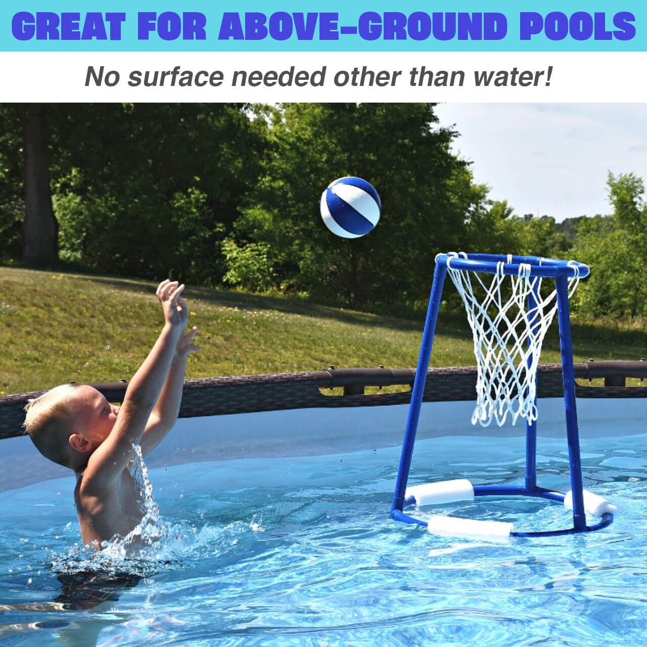 Pool Basketball Hoop - AquaHoop - Portable Pool Basketball Hoop - Dunn ...