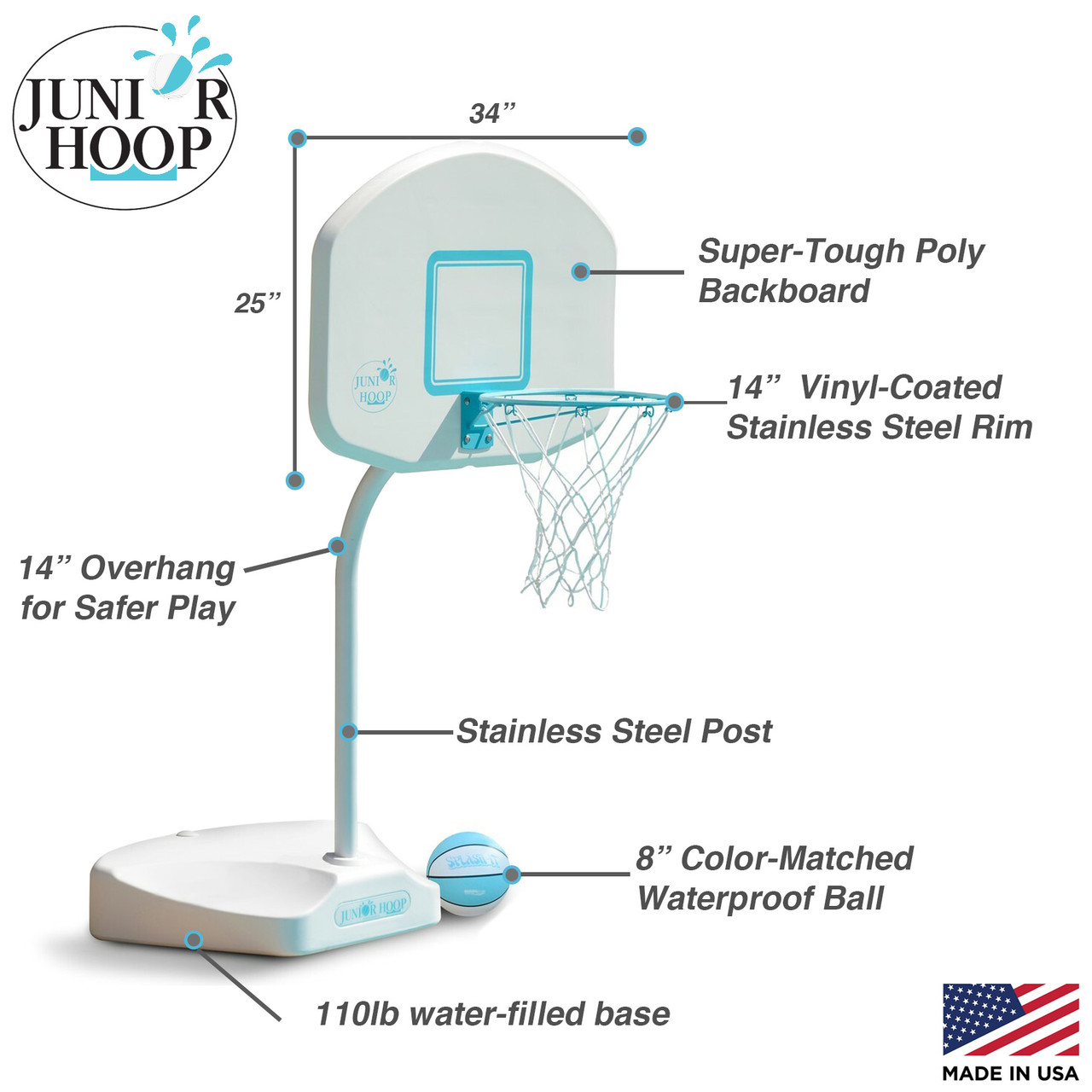 Pool Basketball Hoop Junior Hoop Portable Pool Basketball Hoop
