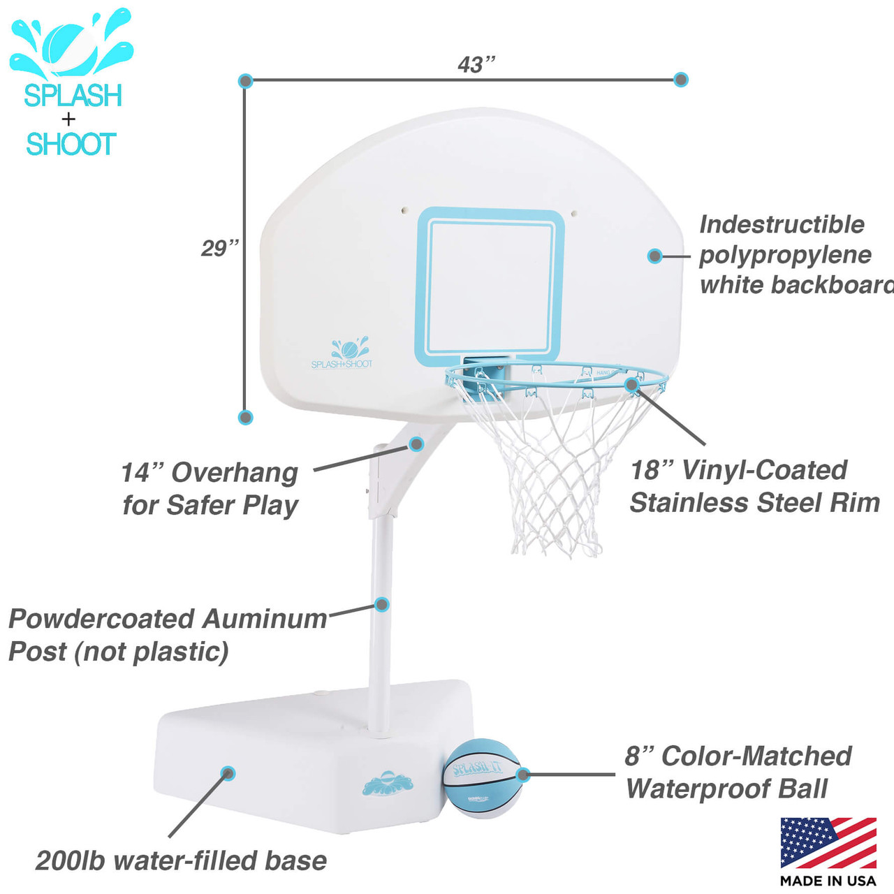 Pool Basketball Splash and Shoot Pool Accessories Dunn Rite Products