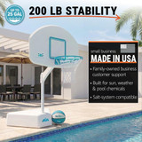 Splash & Shoot White Pool Basketball Hoop, Aqua