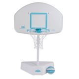 Front-facing Splash Shoot basketball hoop for poolside play with matching ball