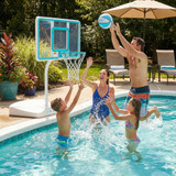 Junior Hoop Clear Pool Basketball Hoop, Aqua