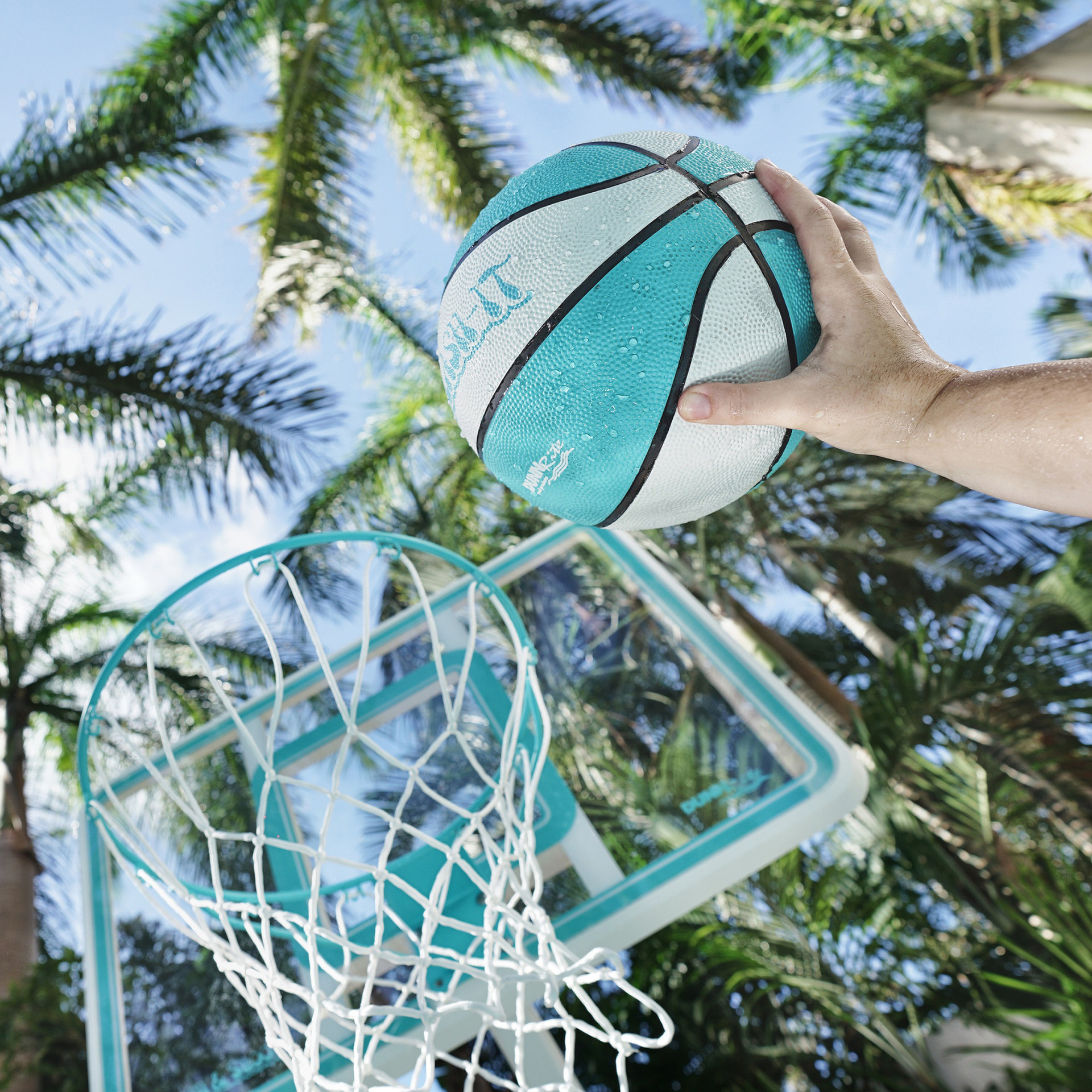 Pool Basketball Hoop Deck Shoot Clear Deck Mounted Pool Basketball