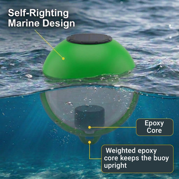 Solar Powered Self-Illuminating Buoy With Light Engine - 14" - Green