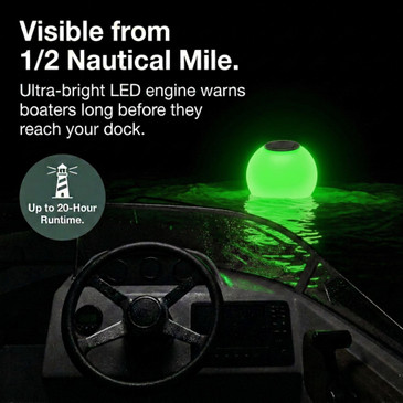 Solar Powered Self-Illuminating Buoy With Light Engine - 14" - Green