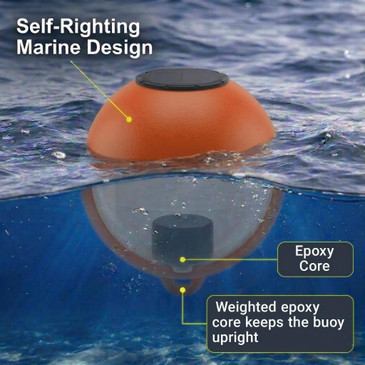 Solar Powered Self-Illuminating Buoy With Light Engine - 14" - Orange