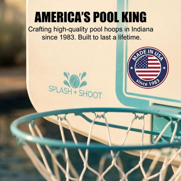 Splash & Shoot White Pool Basketball Hoop, Aqua
