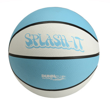 Splash-It waterproof pool basketball with blue and white grip design
