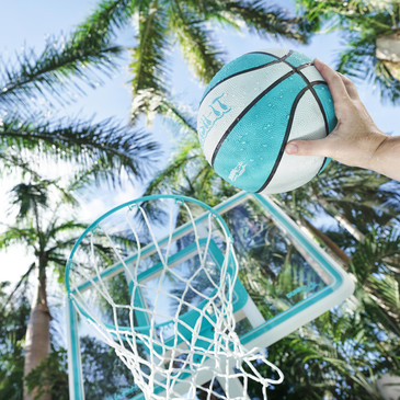 Junior Hoop Clear Pool Basketball Hoop, Aqua