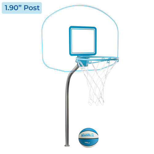Clear Hoop Jr. pool basketball set with 1.90-inch stainless post and matching Splash-It ball