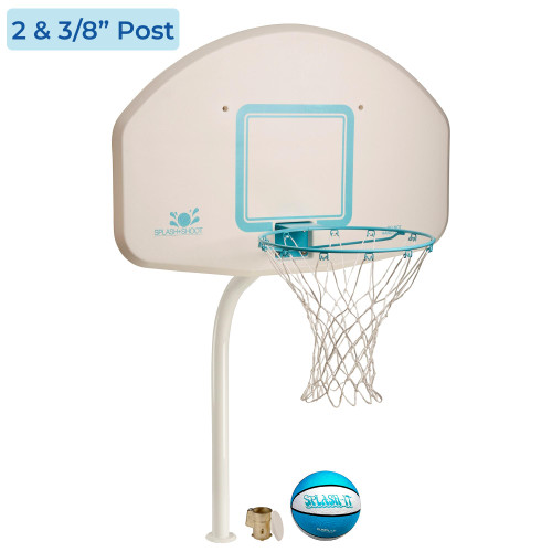 In-ground pool basketball hoop with white backboard and 2 3/8 inch anchor kit In-ground pool basketball hoop with white backboard and 2 3/8 inch anchor kit