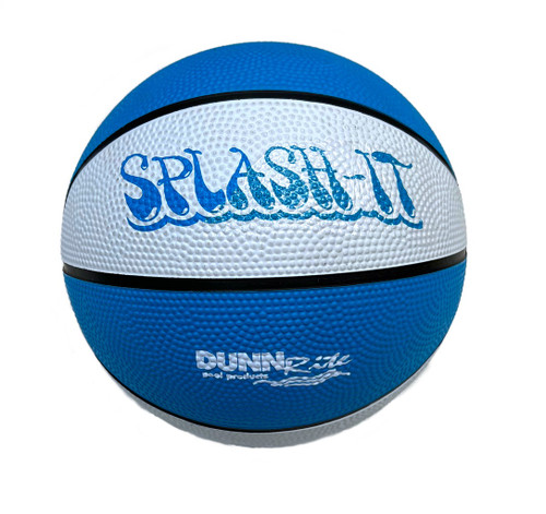Official Splash-It pool basketball with blue and white design, waterproof and textured for grip Official Splash-It pool basketball with blue and white design, waterproof and textured for grip