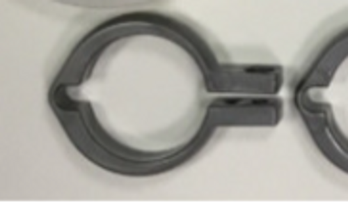Durable plastic clamp ring for securing pool basketball hoop backboard or rim components
