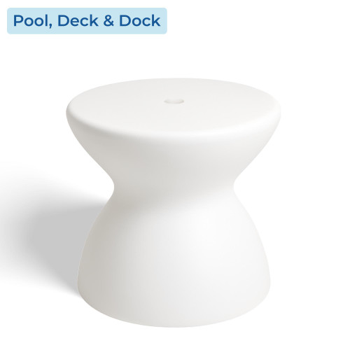 White-color water-filled umbrella base for pool, patio, or dock applications