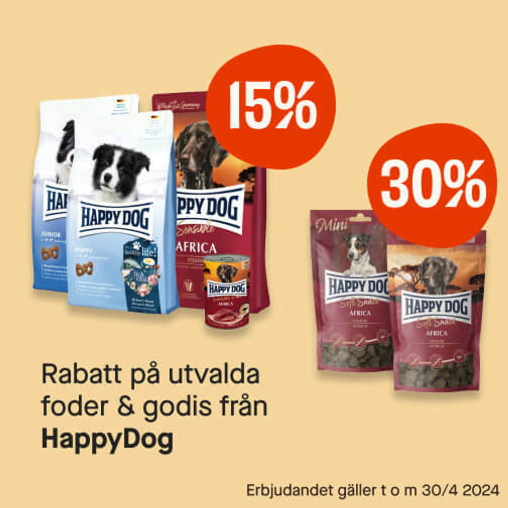 Upp till 30% HappyDog