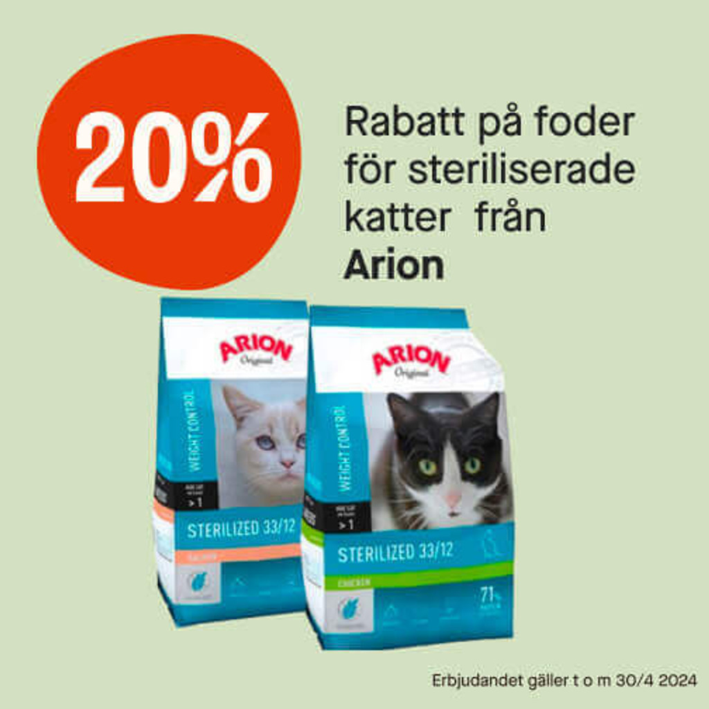 20% foder för steriliserade katter