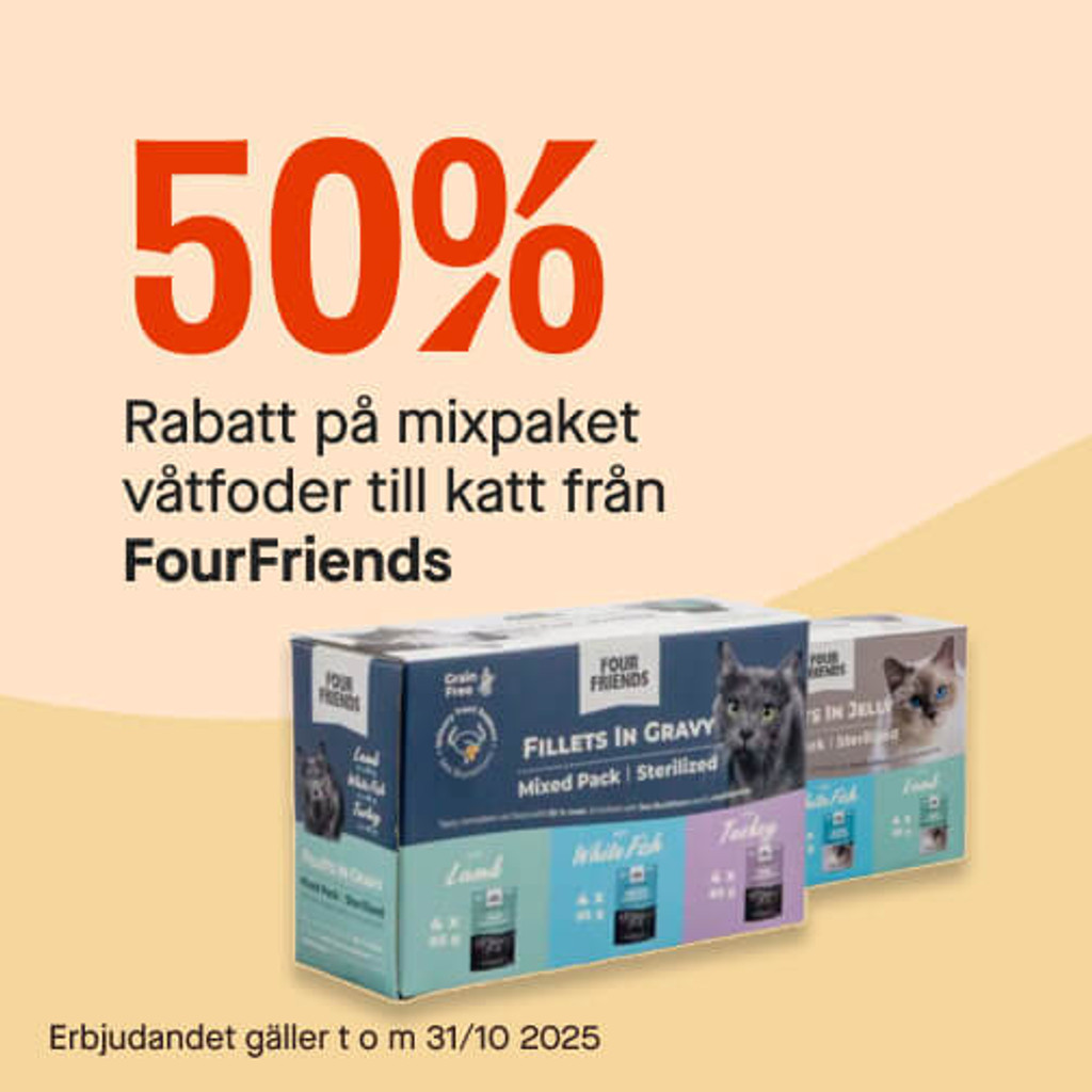 50% våtfoder till katt