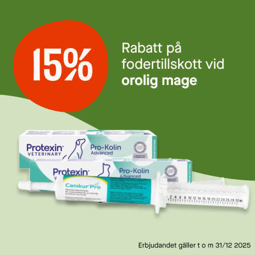 15% fodertillskott vid orolig mage