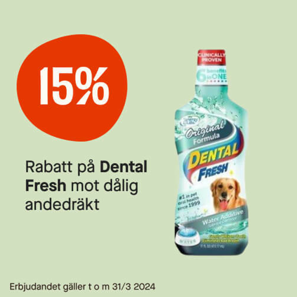 15% rabatt på Dental Fresh mot dålig andedräkt