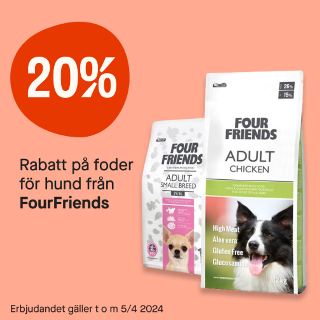 20% rabatt på hundfoder från FourFriends