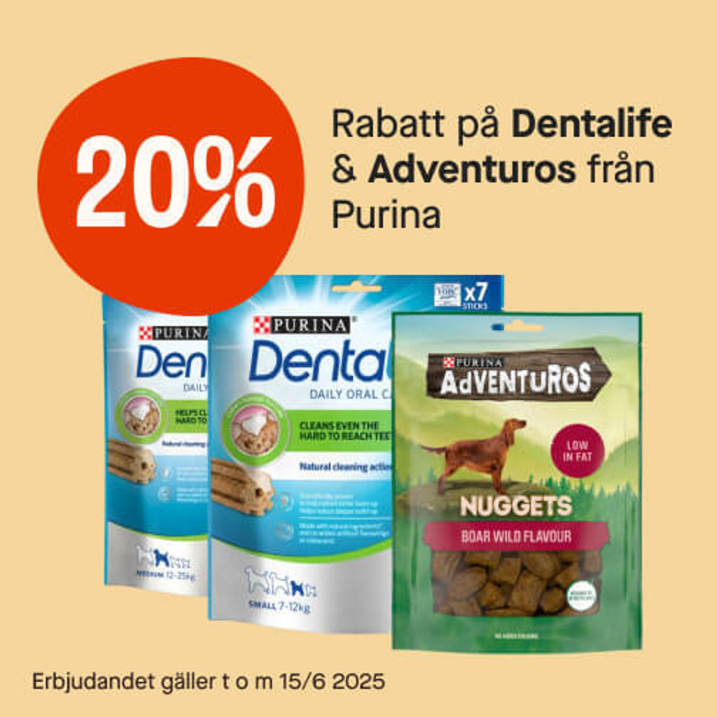 20% Purina Dentalife & Adventuros