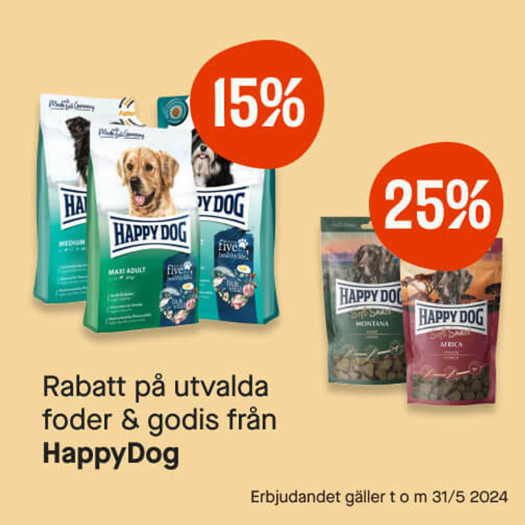 Upp till 25% HappyDog