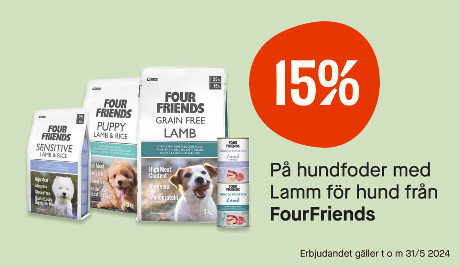 15% hundfoder med lamm