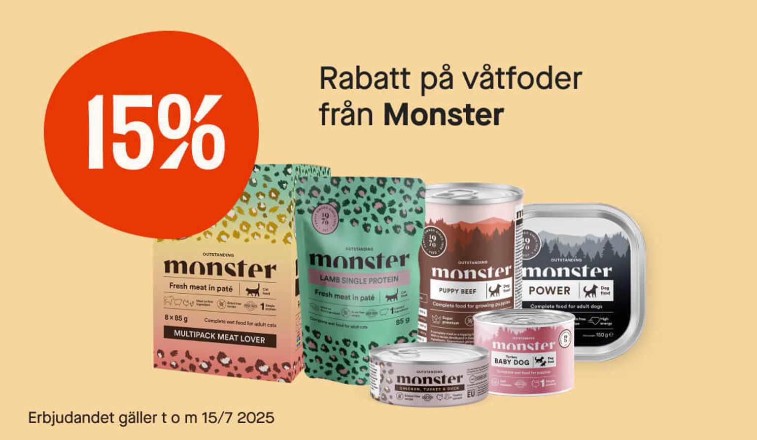 15% våtfoder Monster