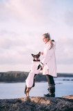 Reflekterande Regnjacka Hund, Rosa utgående