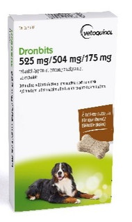 Dronbits Oral Tablett 525 mg/504 mg/175 mg, 8 st till Hund